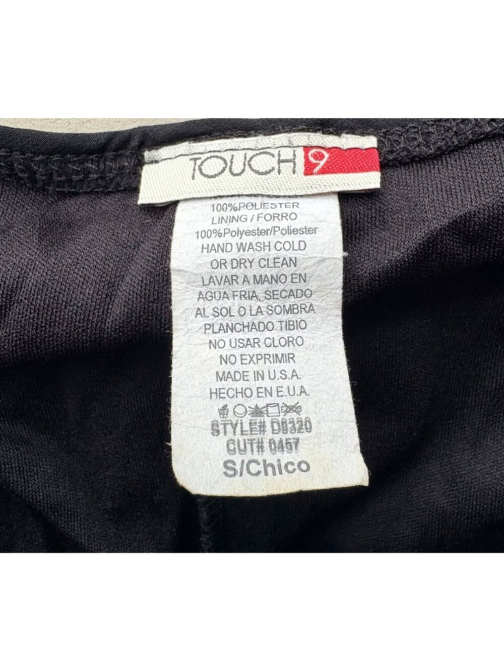 Touch 9 Vintage Y2K Black Crinkle Halter Dress Size S 100% Made In USA - Picture 4 of 4